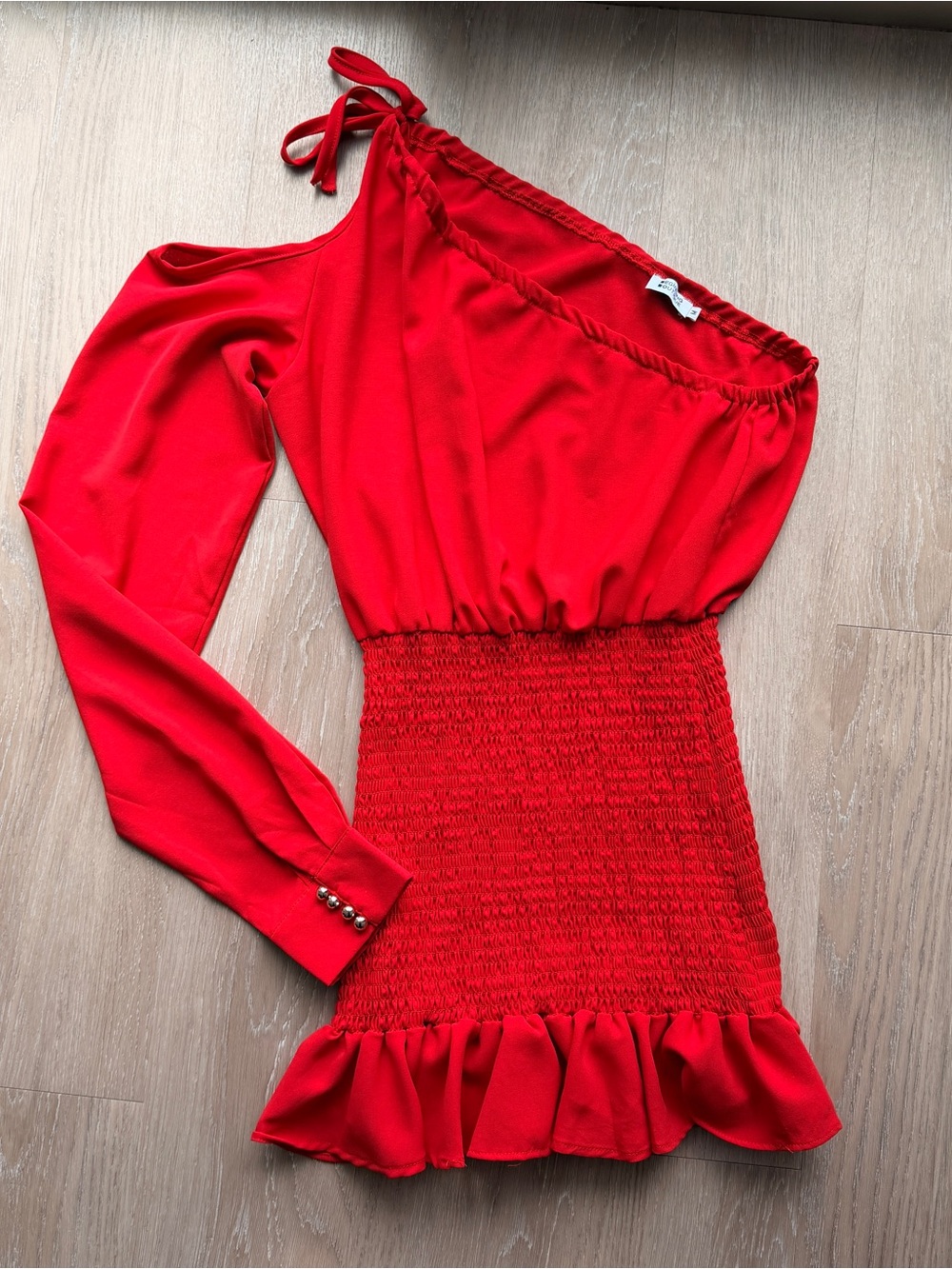 Beginning Boutique red one shoulder dress